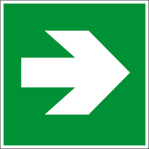 Fluchtwegsschild "Richtungsangabe links/rechts"