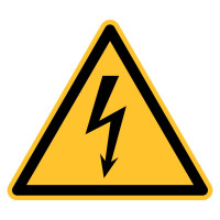 Warnschild "Elektr. Spannung", 20 cm Seitenlänge, PVC-Folie