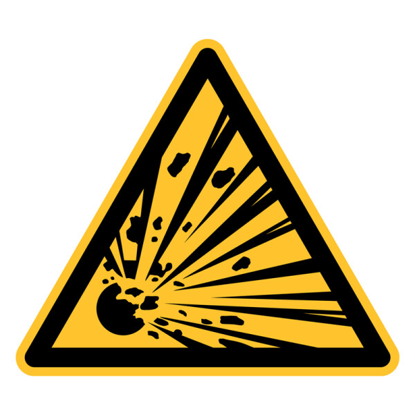 Warnschild "Explosionsgefährliche Stoffe", 10 cm Seitenlänge, PVC-Folie