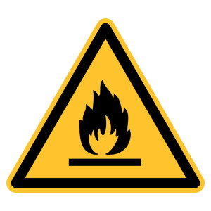 Warnschild Feuergefährliche Stoffe, 10 cm Seitenlänge,...