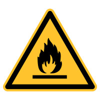 Warnschild "Feuergefährliche Stoffe", 10 cm Seitenlänge, Aluminium