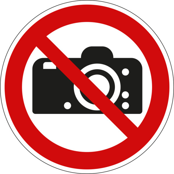 Verbotsschild "Fotografieren verboten"