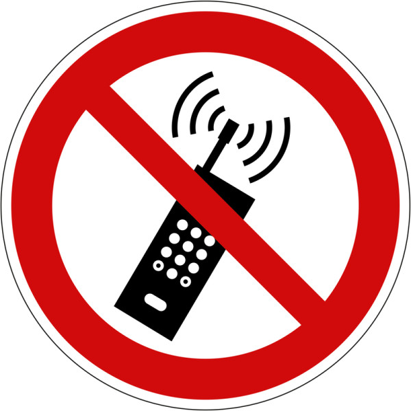 Verbotsschild "Mobilfunk verboten"