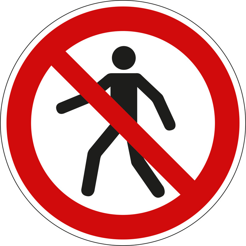 Verbotsschild "Für Fußgänger verboten&q