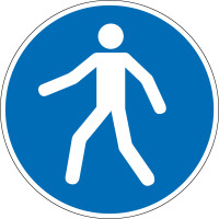 Gebotsschild "Fußgängerweg benutzen"