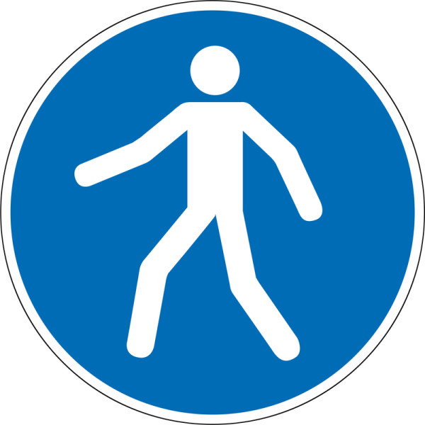 Gebotsschild "Fußgängerweg benutzen", 31,5 cm, PVC-Folie