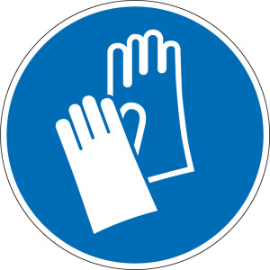 Gebotsschild Handschutz benutzen, 10 cm, PVC-Folie