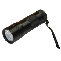 UV Lecksuchlampe Set batteriebetrieben schwarz mit UV Schutzbrille