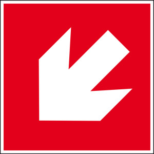 Brandschutzschild "Richtungsangabe schräg aufwärts/abwärts"