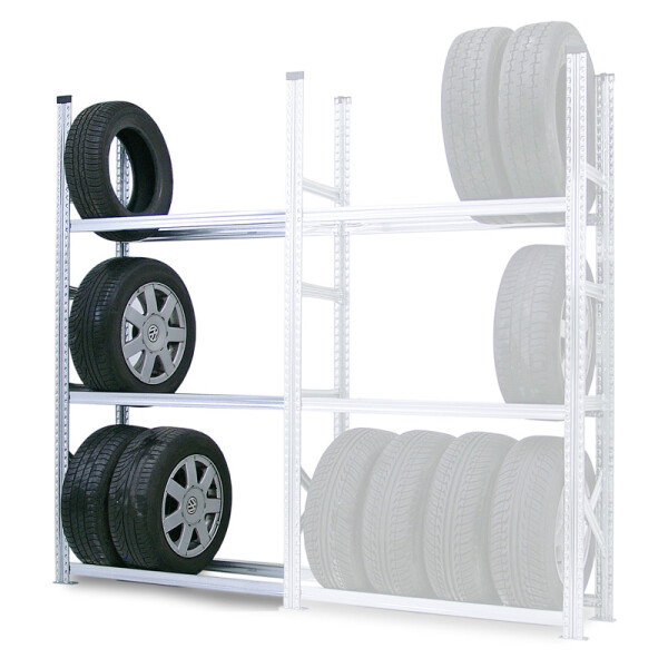 Reifenregal SUPER Anbauregal, H 2000 x T 400 x L 1050 mm