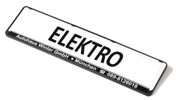 Kennzeichen-Werbeschild "ELEKTRO"