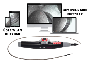 Endoskop „WiFi" mit 2-Wege-Sonde, 3,9 mm