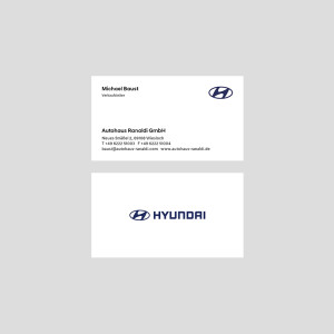 Visitenkarten Hyundai,  2-seitig bedruckt, 90x50mm, 250...