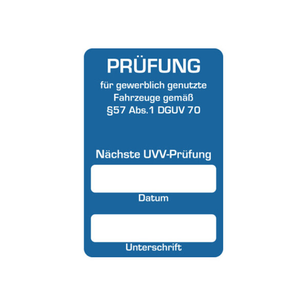 UVV Aufkleber auf selbsklebender Folie, 250 Stück/Pack, ohne Firmeneindruck