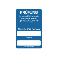 UVV Aufkleber auf selbsklebender Folie, 250 Stück/Pack, ohne Firmeneindruck